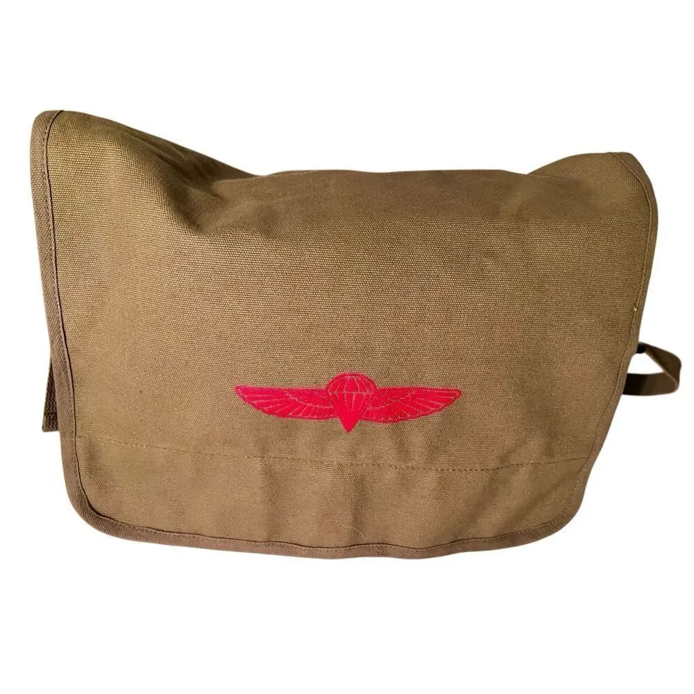 Rothco Israeli Military Paratrooper Emblem Canvas Shoulder Messenger Bag NWOT